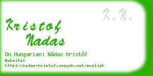 kristof nadas business card