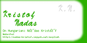 kristof nadas business card